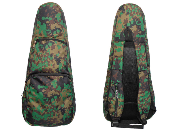26" Tenor Pattern Print Ukulele Gig Bag Backpack (Green Brown Circle Camouflage)