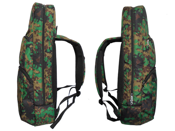 26" Tenor Pattern Print Ukulele Gig Bag Backpack (Green Brown Circle Camouflage)