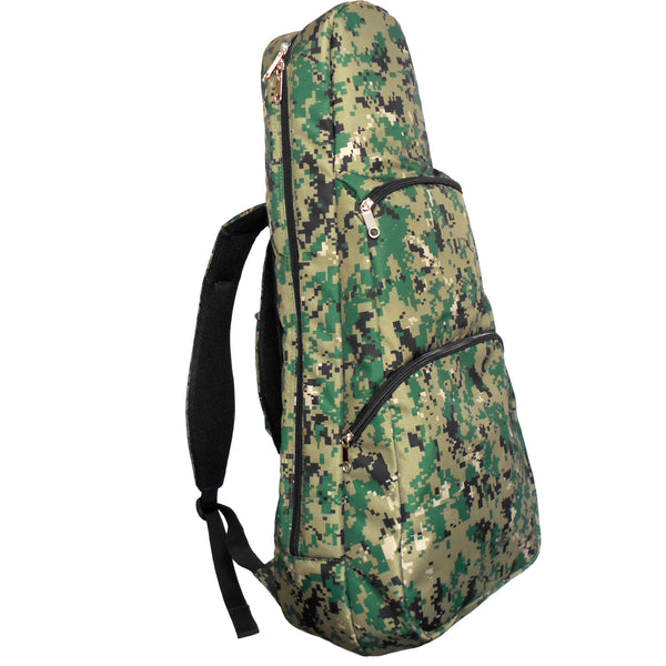 26" Tenor Pattern Print Ukulele Gig Bag Backpack (Yellow Green Camouflage)