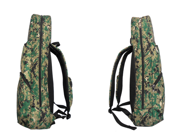 26" Tenor Pattern Print Ukulele Gig Bag Backpack (Yellow Green Camouflage)