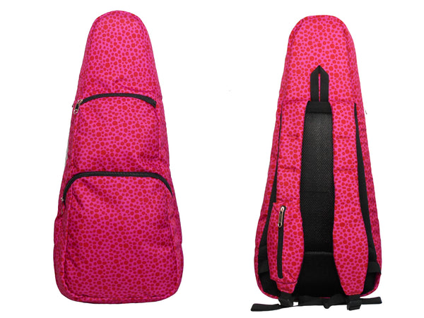 26" Tenor Pattern Print Ukulele Gig Bag Backpack (Pink Leopard)