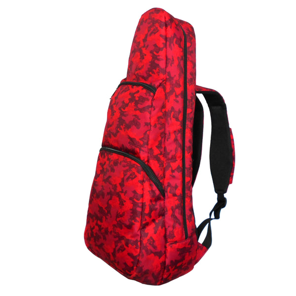 26" Tenor Pattern Print Ukulele Gig Bag Backpack (Red Camouflage)