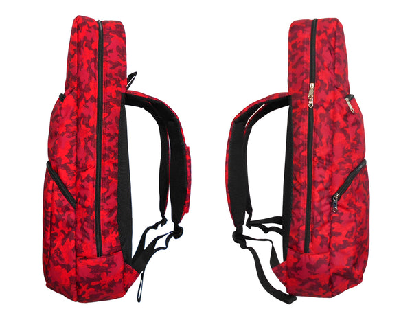26" Tenor Pattern Print Ukulele Gig Bag Backpack (Red Camouflage)