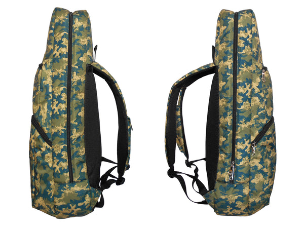 26" Tenor Pattern Print Ukulele Gig Bag Backpack (Light Yellow Dark Green Camouflage)