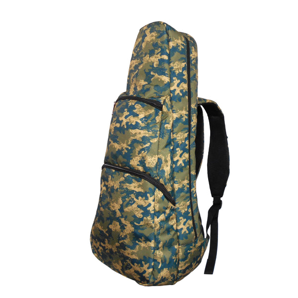 26" Tenor Pattern Print Ukulele Gig Bag Backpack (Light Yellow Dark Green Camouflage)