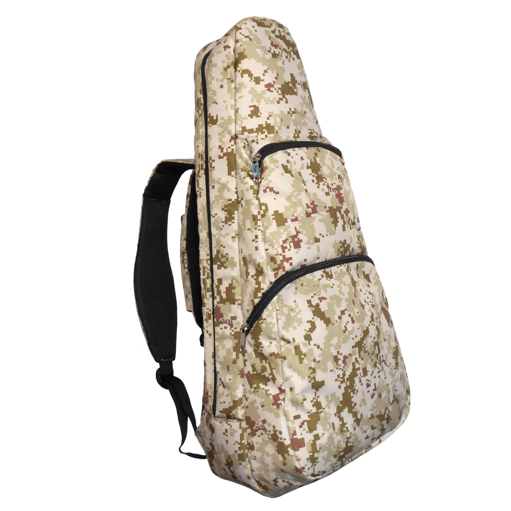 26" Tenor Pattern Print Ukulele Gig Bag Backpack (Khaki Yellow Green Forest)