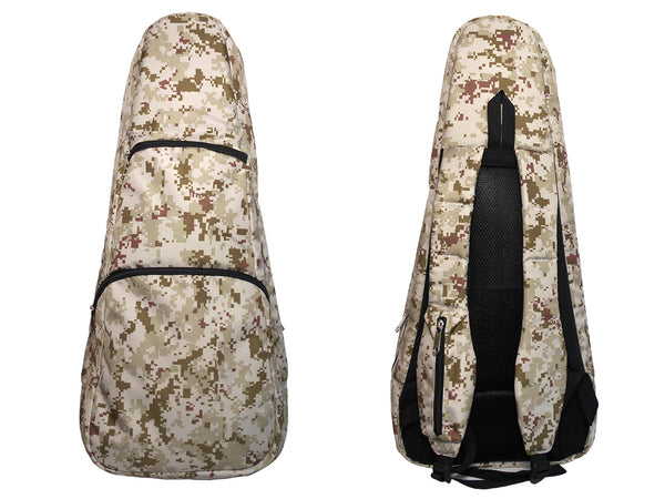 26" Tenor Pattern Print Ukulele Gig Bag Backpack (Khaki Yellow Green Forest)