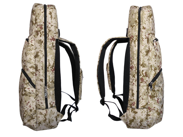 26" Tenor Pattern Print Ukulele Gig Bag Backpack (Khaki Yellow Green Forest)