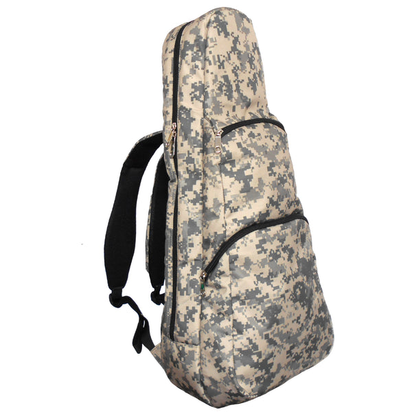 26" Tenor Pattern Print Ukulele Gig Bag Backpack (Green Gray Forest)