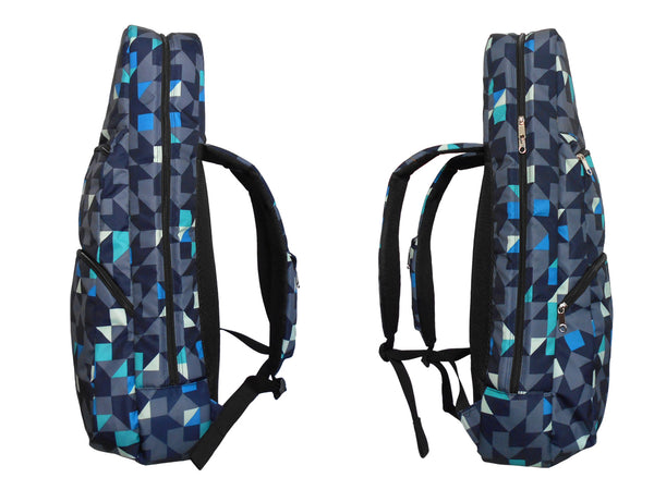 26" Tenor Pattern Print Ukulele Gig Bag Backpack (Blue Black Swallow Tail)