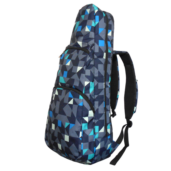26" Tenor Pattern Print Ukulele Gig Bag Backpack (Blue Black Swallow Tail)