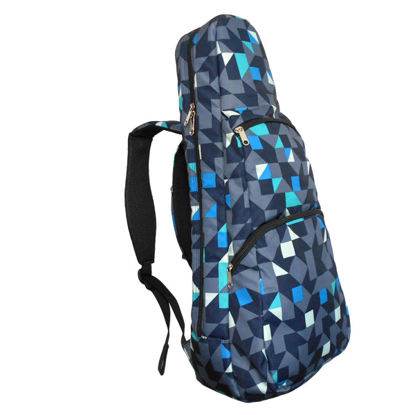 26" Tenor Pattern Print Ukulele Gig Bag Backpack (Blue Black Swallow Tail)