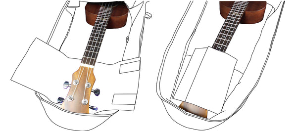 26" Tenor Pattern Print Ukulele Gig Bag Backpack (Green Gray Forest)