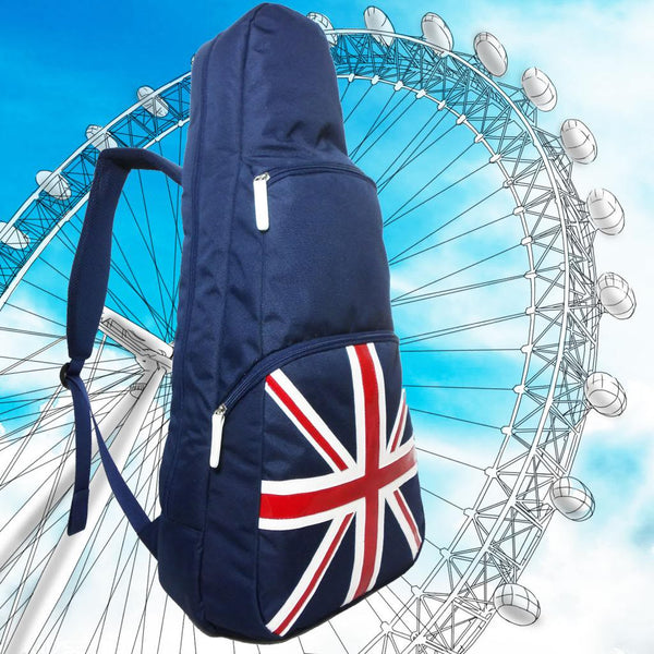 Union Jack UK Flag 26" Tenor Ukulele Gig Bag Sling Backpack (NAVY)