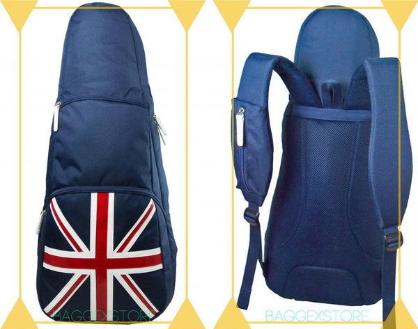 Union Jack UK Flag 26" Tenor Ukulele Gig Bag Sling Backpack (NAVY)