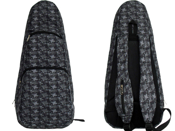 26" Tenor Pattern Print Ukulele Gig Bag Backpack (DARK GRAY / GRAY STARS)