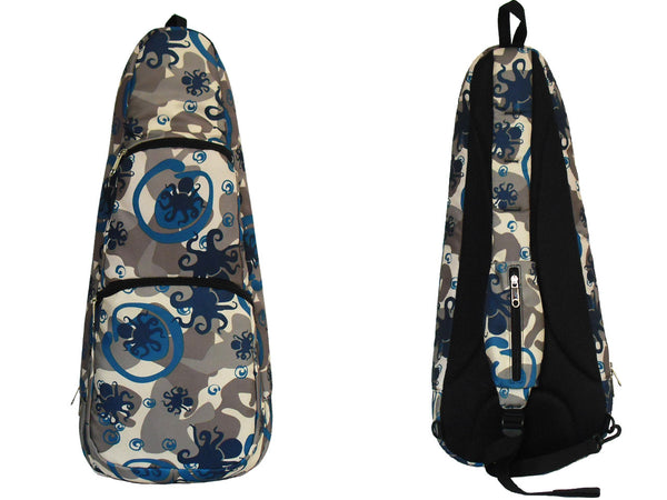 24” Concert Pattern Print Ukulele Sling Gig Bag (GRAY/ NAVY OCTOPUS)