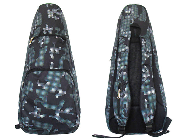 26" Tenor Pattern Print Ukulele Gig Bag Backpack (BLACK / GRAY CAMOUFLAGE)