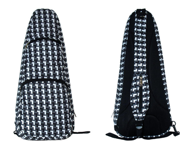 21" Soprano Pattern Print Ukulele Sling Gig Bag (BLACK/ WHITE L PATTERN)