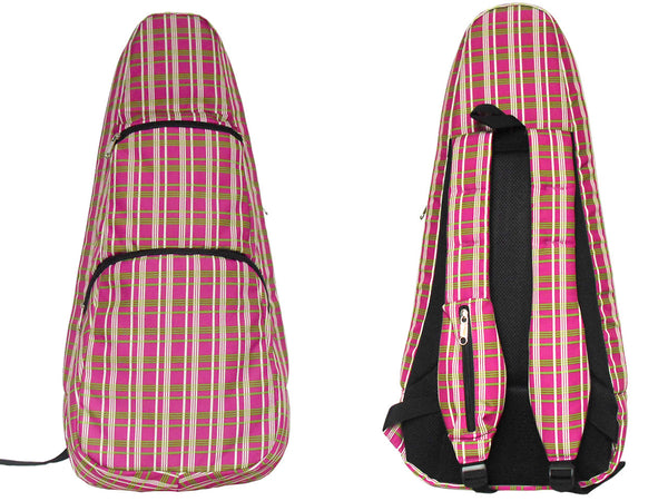 26" Tenor Pattern Print Ukulele Gig Bag Backpack (RED / WHITE CHECKER)