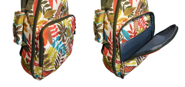 26" Tenor Summer Tropical Leaves Print Ukulele Sling Gig Bag Sling Bag (GREEN MULTI COLORS)