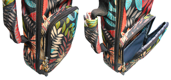26" Tenor Summer Tropical Leaves Print Ukulele Sling Gig Bag Sling Bag (RED MULTI COLORS)