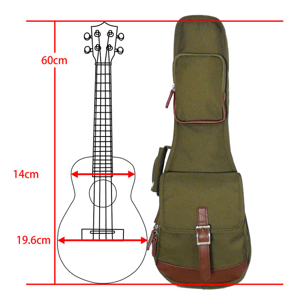 23" Concert Custom Fit 900D Polyester Ukulele Gig Bag (OLIVE GREEN)