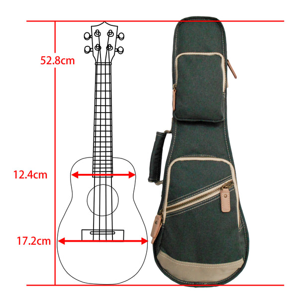 21" Soprano Custom Fit Stylish Polyester Ukulele Gig Bag (CHARCOAL GRAY)