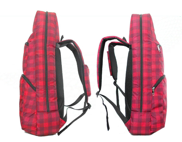 26" Tenor Pattern Print Ukulele Gig Bag Backpack (RED CHECKER)