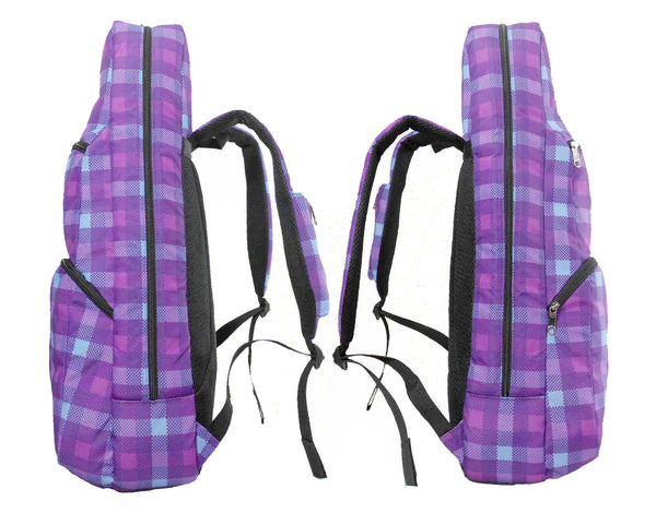 26" Tenor Pattern Print Ukulele Gig Bag Backpack (PURPLE CHECKER)