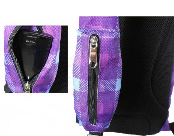 26" Tenor Pattern Print Ukulele Gig Bag Backpack (PURPLE CHECKER)