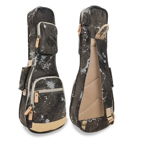 23" Concert Splash Paint Denim Custom Fit Stylish Ukulele Gig Bag (BLACK)