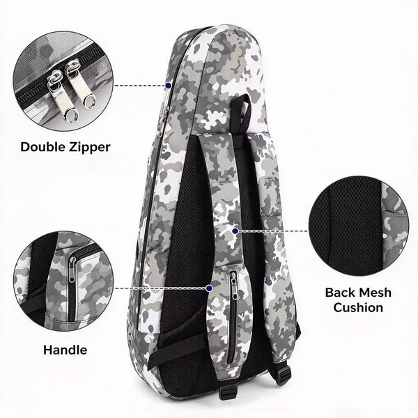 24" Concert Pattern Print Ukulele Sling Gig Bag (Camouflage Light Gray)