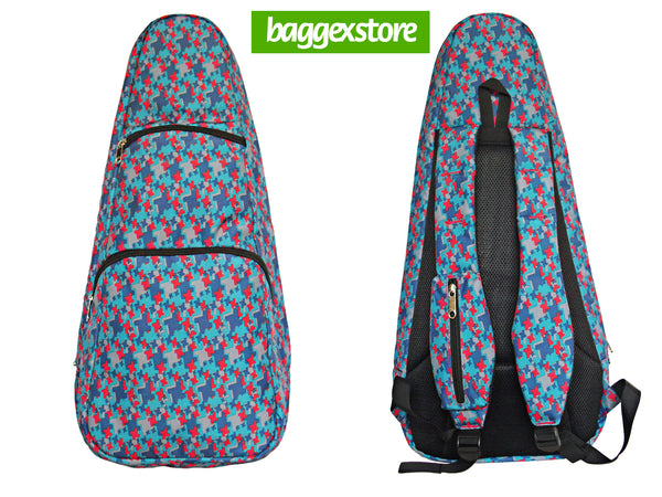 21" Soprano Pattern Print Ukulele Sling Gig Bag (BLUE / RED STARS)