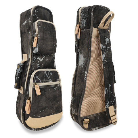 21" Soprano Splash Paint Denim Custom Fit Stylish Ukulele Gig Bag (BLACK)