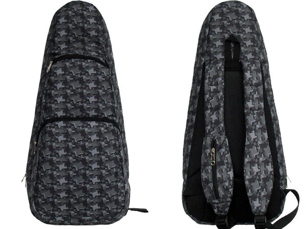 24" Concert Pattern Print Ukulele Sling Gig Bag (DARK GREY/GREY STARS)