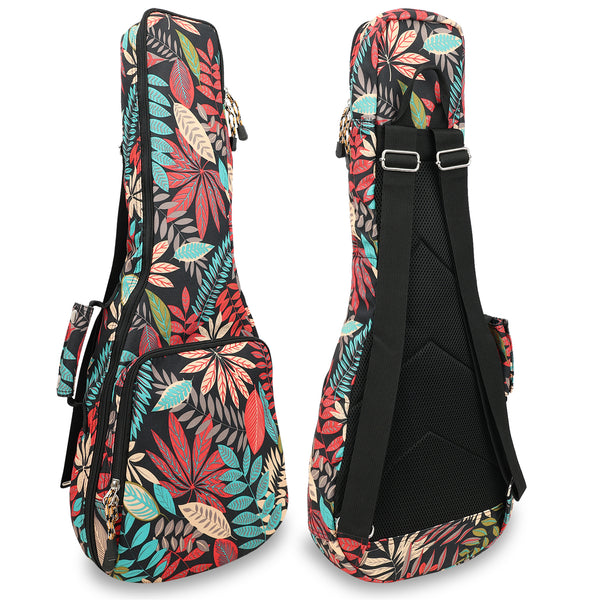26" Tenor Summer Tropical Leaves Print Ukulele Sling Gig Bag Sling Bag (GREEN MULTI COLORS)
