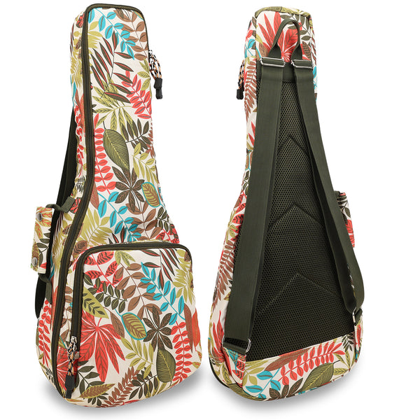 26" Tenor Summer Tropical Leaves Print Ukulele Sling Gig Bag Sling Bag (GREEN MULTI COLORS)