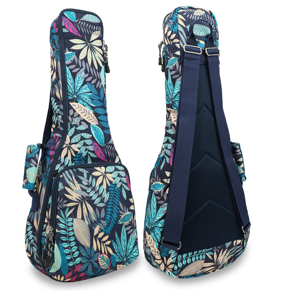 26" Tenor Summer Tropical Leaves Print Ukulele Sling Gig Bag Sling Bag (RED MULTI COLORS)