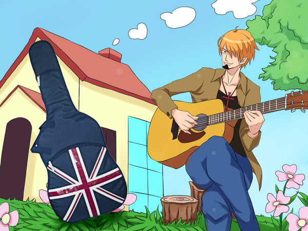 Union Jack Acoustic Guitar Bag Adjustable Shoulder Straps and Accessory Pocket