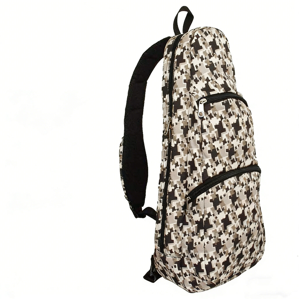 21” Soprano Pattern Print Ukulele Sling Gig Bag (BEIGE/ BROWN STARS)