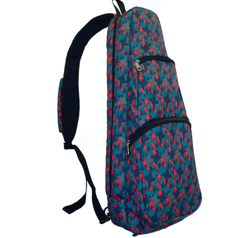 21" Soprano Pattern Print Ukulele Sling Gig Bag (BLUE / RED STARS)