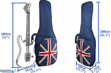 Union Jack Electric Guitar Gig Bag Guitar Case with Adjustable Straps