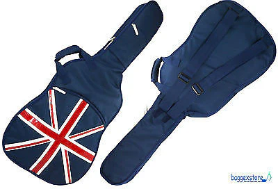 Union Jack Acoustic Guitar Bag Adjustable Shoulder Straps and Accessory Pocket