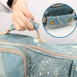 26" Tenor Splash Paint Denim Custom Fit Stylish Ukulele Gig Bag Backpack (LIGHT BLUE)