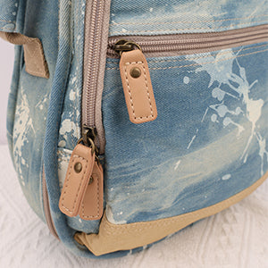 26" Tenor Splash Paint Denim Custom Fit Stylish Ukulele Gig Bag Backpack (LIGHT BLUE)