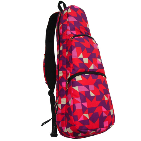 24” Concert Pattern Print Ukulele Sling Gig Bag (RED/BLUE SWALLOW TAILS)