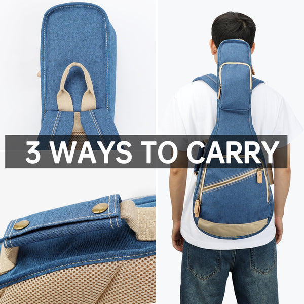 21" Soprano Custom Fit Stylish Polyester Ukulele Gig Bag (BLUE)