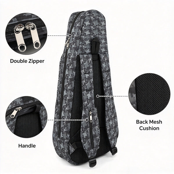 21" Soprano Pattern Print Ukulele Sling Gig Bag (BLUE / RED STARS)