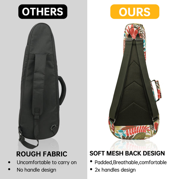 26" Tenor Summer Tropical Leaves Print Ukulele Sling Gig Bag Sling Bag (GREEN MULTI COLORS)